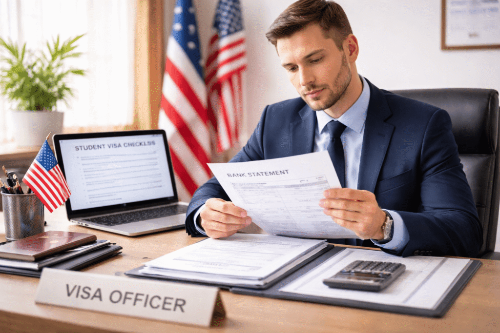 Proof of funds verification during student visa interview
