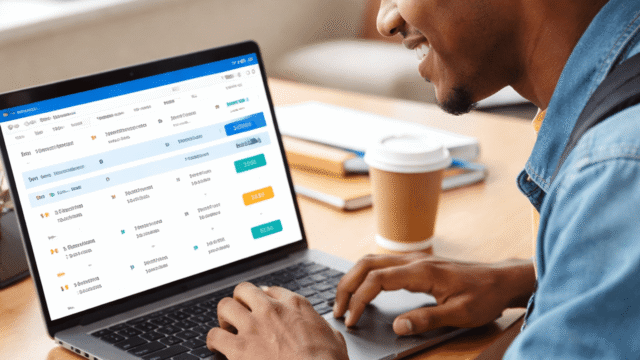 Student comparing international flight prices online for study abroad