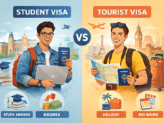 Student Visa vs Tourist Visa: Key Differences & How to Choose the Right One student visa vs tourist visa comparison illustration