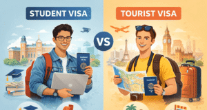 Student Visa vs Tourist Visa: Key Differences & How to Choose the Right One student visa vs tourist visa comparison illustration