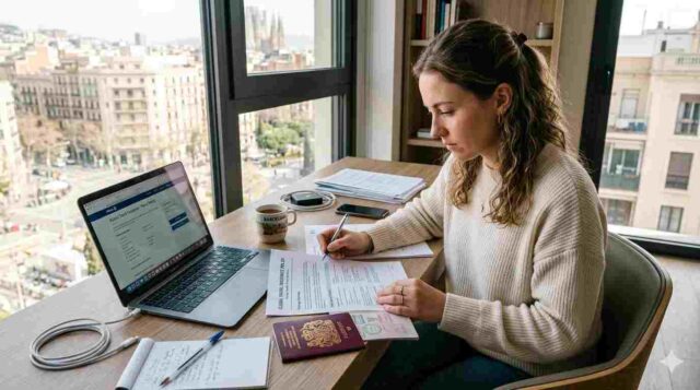 Traveler-reviewing-travel-insurance -documents