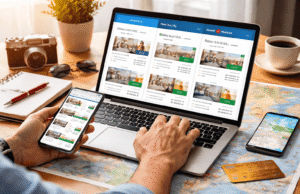 Complete Hotel Booking Guide: How to Find the Best Hotel Deals (Step-by-Step) traveler comparing hotel prices on booking websites