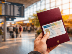 How to Get a Schengen Visa Approved (Complete Step-by-Step Guide) Traveler holding passport with approved Schengen visa at European airport