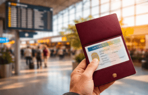 How to Get a Schengen Visa Approved (Complete Step-by-Step Guide) Traveler holding passport with approved Schengen visa at European airport