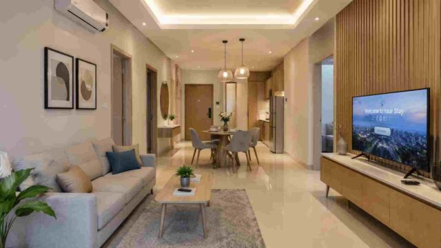 Modern Airbnb apartment interior in Malaysia