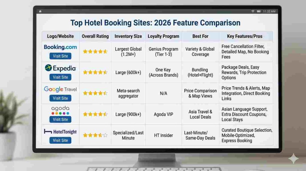 Best Hotel Booking Websites comparison