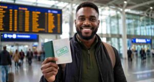 Nigeria Schengen Visa Approval: Tips to Boost Your Success Rate Nigerian traveler celebrating Schengen visa approval success