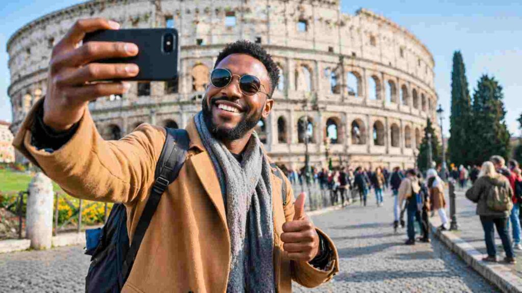 Nigerian traveler enjoying Europe after visa approval