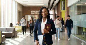 The Ultimate Guide to Studying in Canada (2026/2027): Navigating New Visa Rules, Scholarships, and Top Ontario Colleges Nigerian female student at an Ontario college campus representing the 2026 Canada study path."