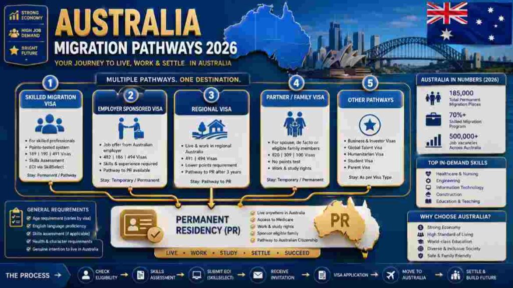 Australian migration pathway infographic