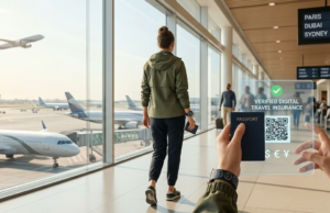 Is Travel Insurance Required for International Travel? (2026 Complete Guide) Optimized travel preparation photo showing a traveler holding a digital travel insurance certificate and passport in a modern international airport, illustrating the theme of travel security and the invisible variable.