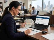 The Complete Process of How to Get the Australian Skilled Visa Person reviewing Australian skilled visa documents and passport