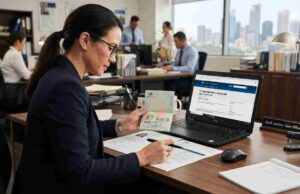 The Complete Process of How to Get the Australian Skilled Visa Person reviewing Australian skilled visa documents and passport