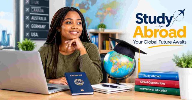 Student preparing an application to learn how to win a scholarship to study abroad